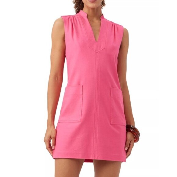 Trina Turk 'Suntan' Textured-Twill Sleeveless Shift Mini-Dress, Pink - Picture 1 of 3